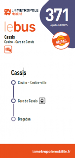 Bus Ligne 371 : Gare SNCF de Cassis  - Centre Ville (Casino de Jeux)