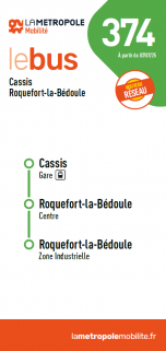Bus Ligne 374 : Gare SNCF de Cassis - Brégadan - ZI Roquefort La Bédoule