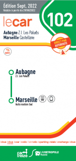 Horaire ligne 102 Marseille - Aubagne