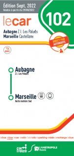 Schedules bus line 102 Marseille - Aubagne 2022