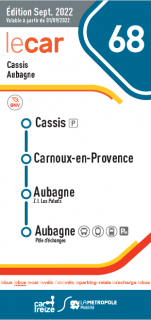 Horaire ligne de bus 68 Cassis - Aubagne 2022