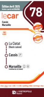 Horaire ligne 78 Cassis - Marseille 2025