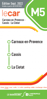 Horaire ligne de bus M5 Cassis - La Ciotat 2022