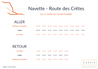 Horaires Navette Cassis - Route des Crêtes