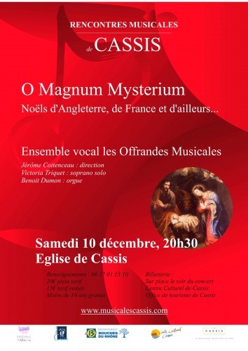 10 décembre : Concert de musique classique - O Magnum Mysterium - Noel d'Angleterre, de France et d'ailleurs