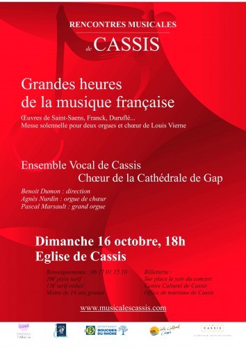 16 octobre : Concert de musique classique : Les Grandes Heures de la musique romantique française