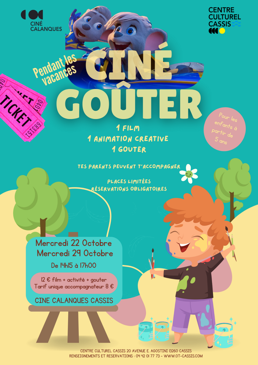 Cinéma goûter pour les enfants à Cassis 22 et 29 octobre 2025
