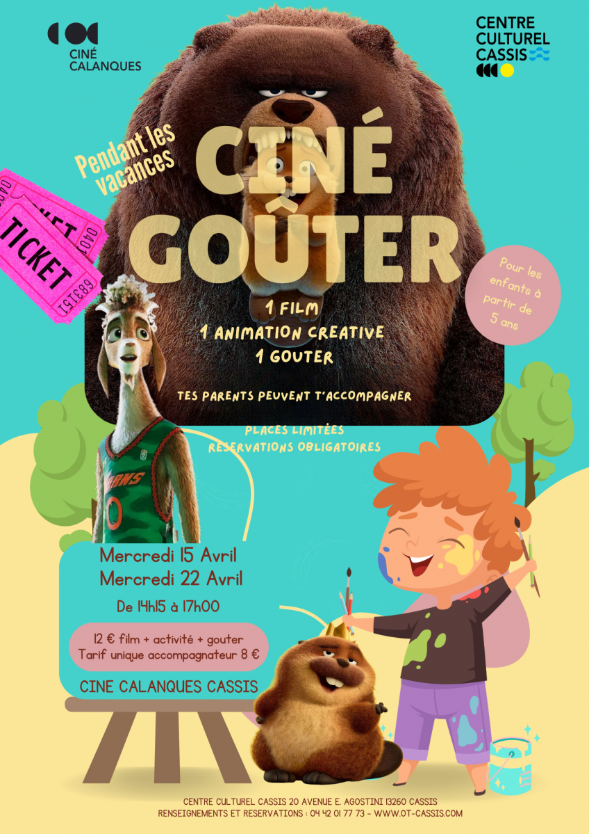 Cinéma goûter pour les enfants en avril à Cassis