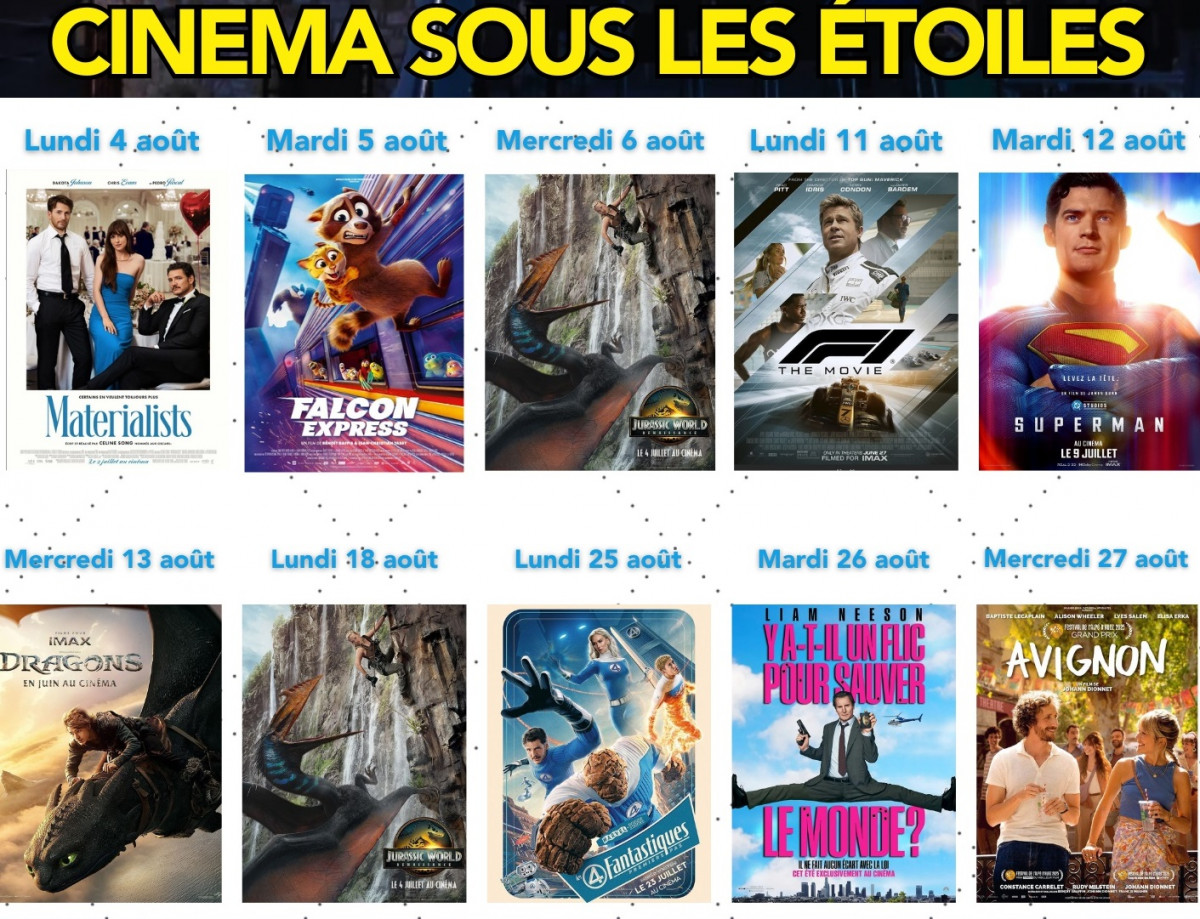 Cinéma sous les étoiles - Programmation août 2025