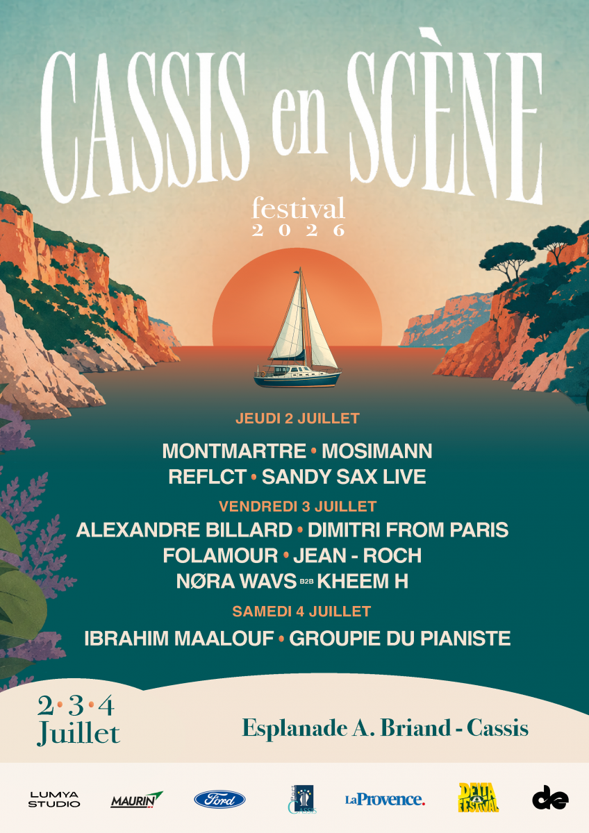 Festival Cassis en Scène : Jean Roch - Folamour - Alexandre Billard - Nora Wavs le 3 juillet 2026 - © Festival Cassis en Scène 2026 Festival Cassis en Scène : Jean Roch - Folamour - Alexandre Billard - Nora Wavs le 3 juillet 2026