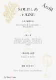 Menu - Entre Soleil et Vignes : Visite et dîner dans les vignes