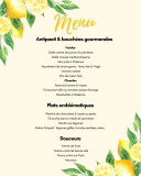 Menu - Soirée Dolce Vita au Domaine La Dona Tigana