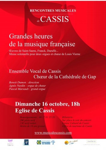  16 octobre : Concert de musique classique : Les Grandes Heures de la musique romantique française