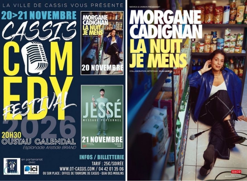 Cassis Comedy Festival - MORGANE CADIGNAN à Cassis le 20 novembre 2026 - © Office de Tourisme de Cassis Cassis Comedy Festival - MORGANE CADIGNAN à Cassis le 20 novembre 2026