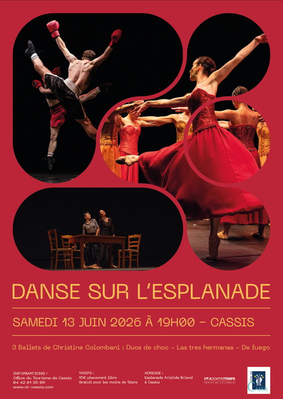 13 June 2026 in Cassis : Dance on the Esplanade: Three Ballets by Christine Colombani – Acontretemps Company